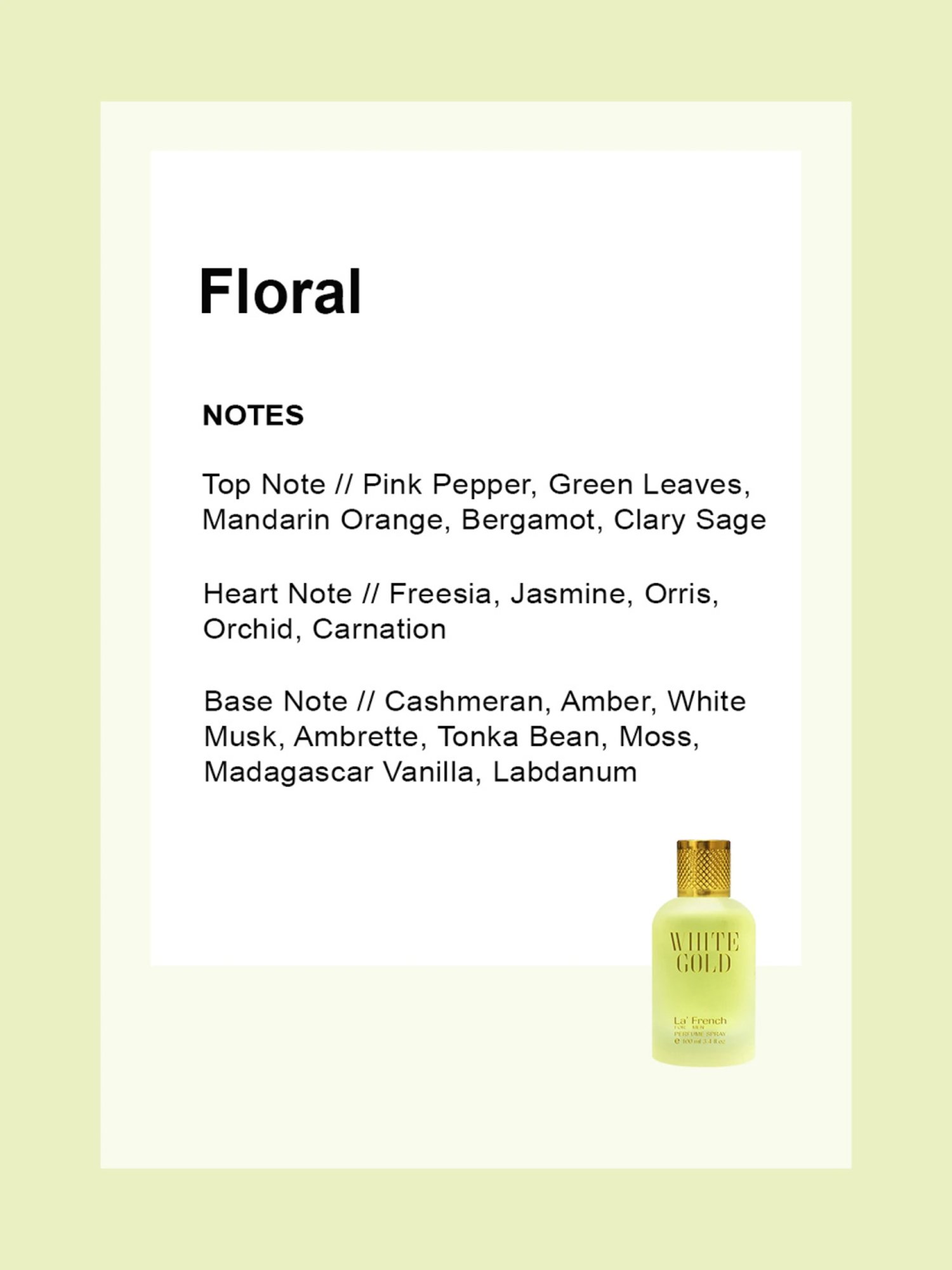 LA' French WHITE GOLD Eau De Parfum - 100 ml