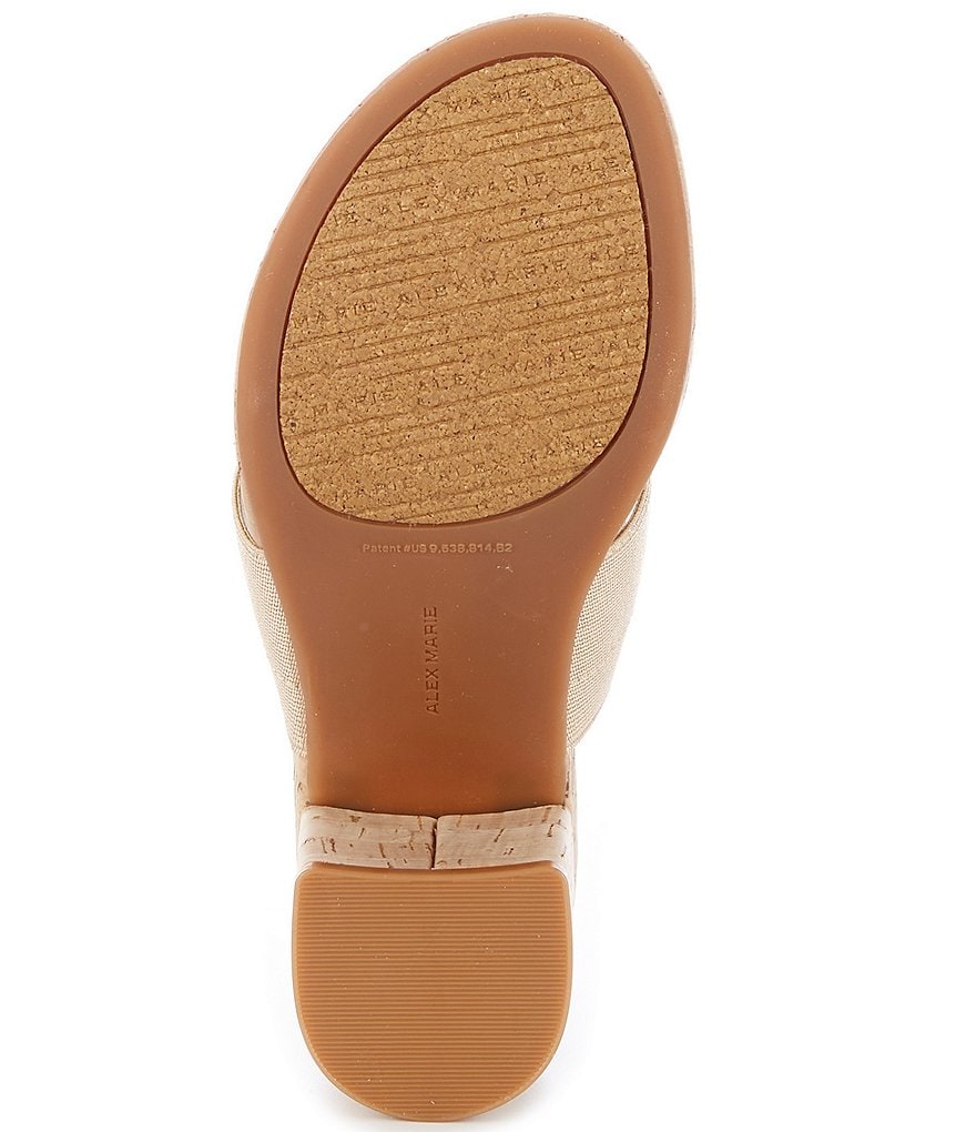 Alex Marie Barianne Elastic Thong Block Heel Sandals