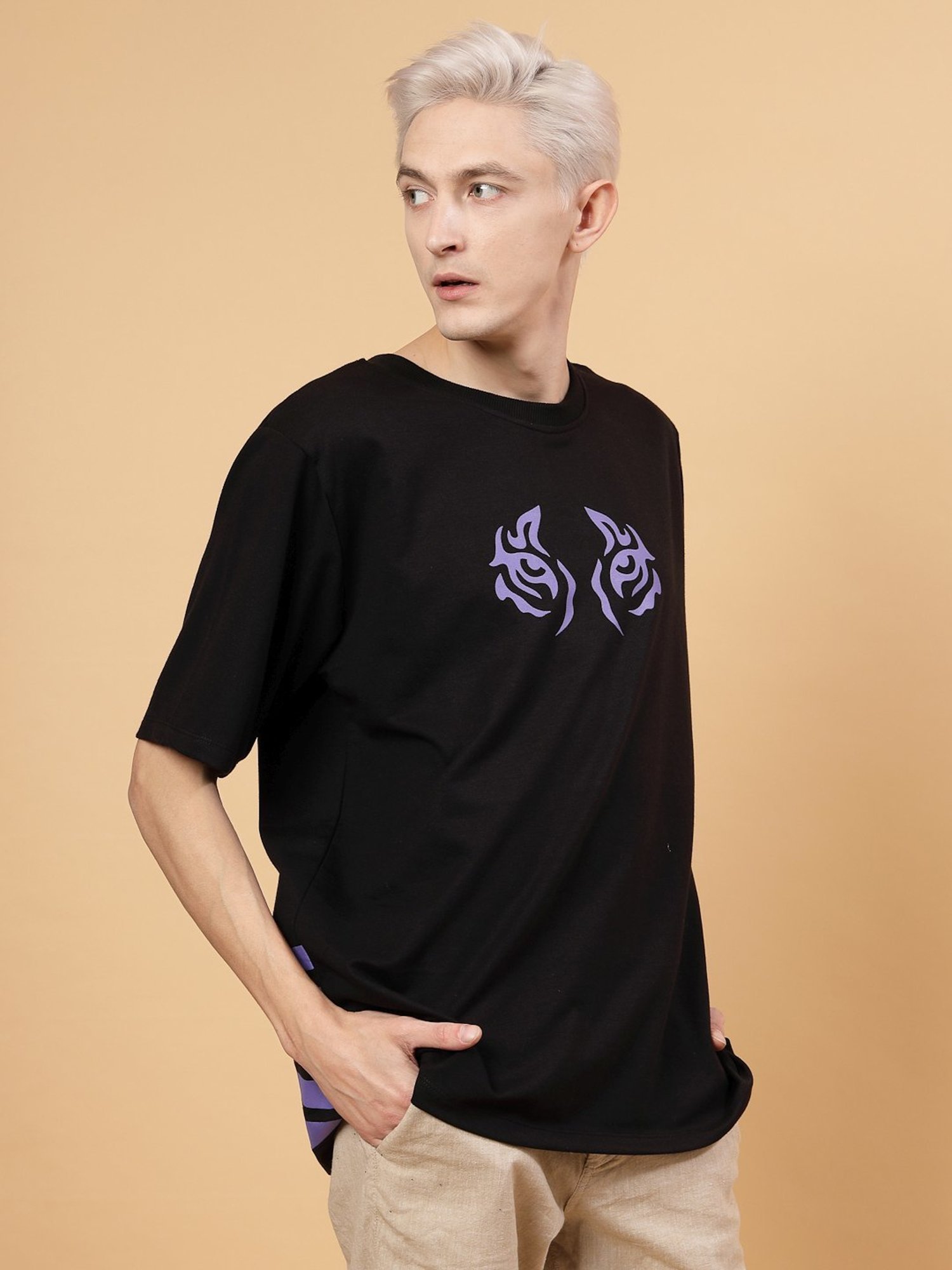Rigo Black Loose Fit Printed T-Shirt