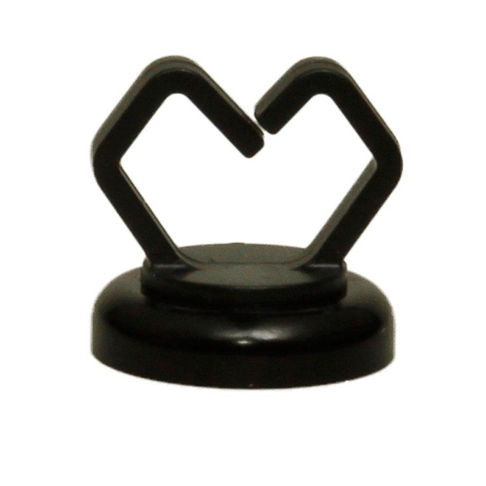 Strong Polymer 1/2" Magnetic Cable Holder,10 lbs Pull Strength, 10 Pieces/Bag - Black