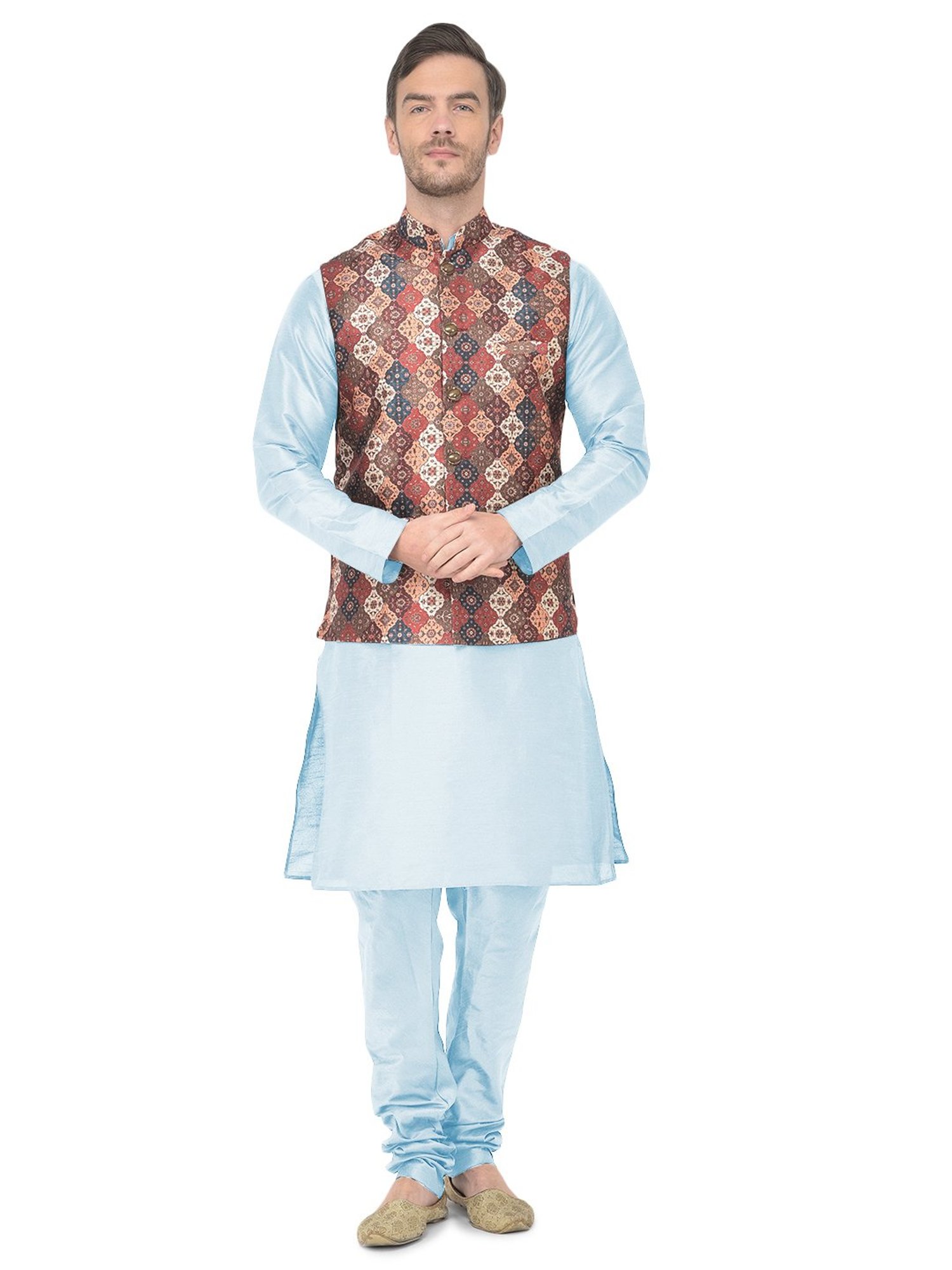 SG LEMAN Aqua Regular Fit Printed Kurta Set