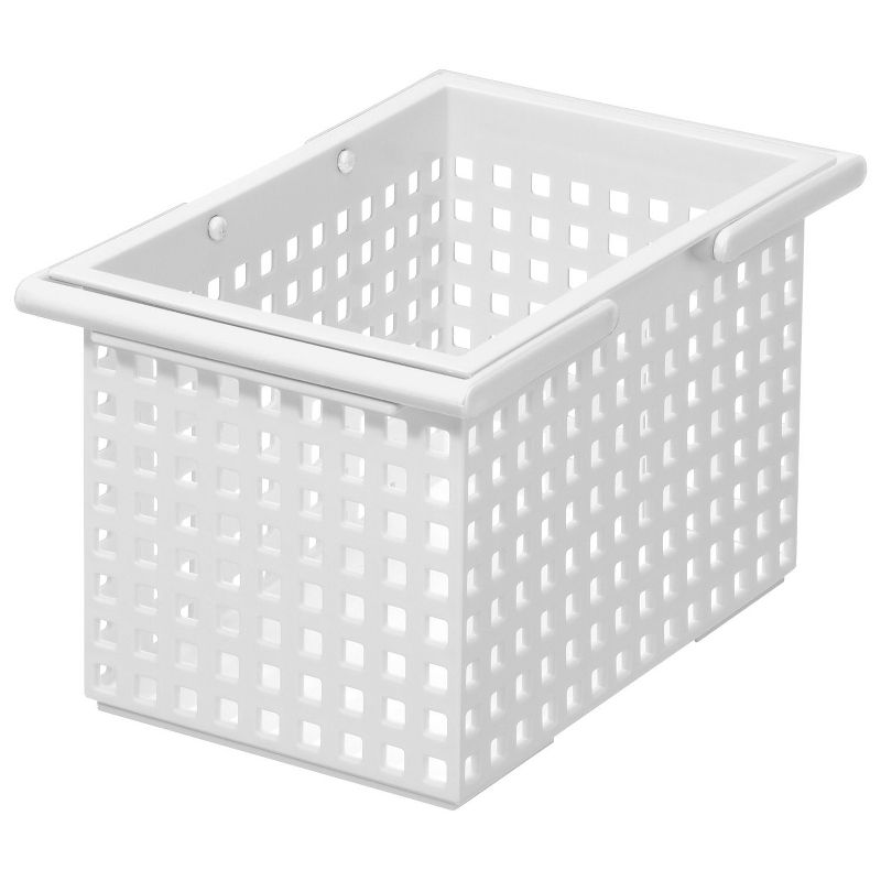 Like-It Versatile Stacking Plastic Home Bathroom Storage Solution Organizer Slotted Basket Tote, White (6 Pack)