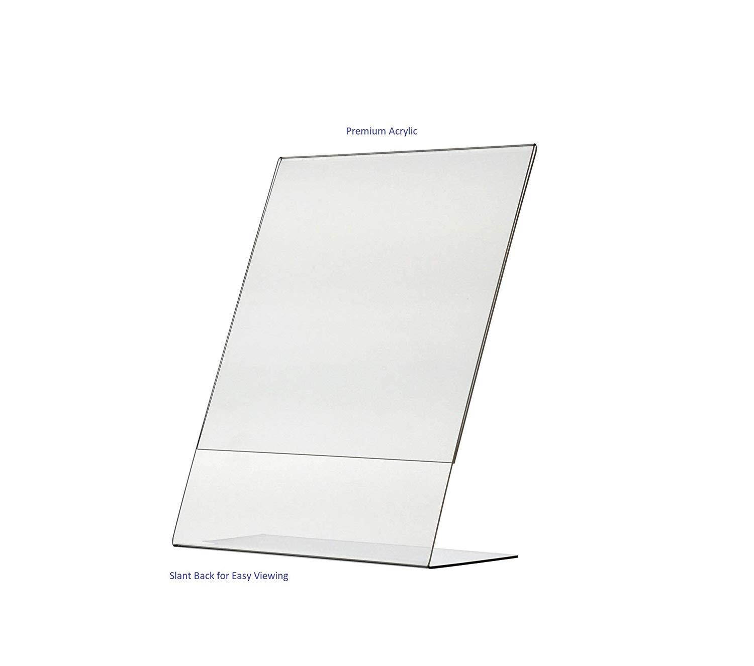 deflect-o Superior Image L-Frame Base Slanted Desktop Sign Holder, Plastic 8.5" x 11" Pack of 4