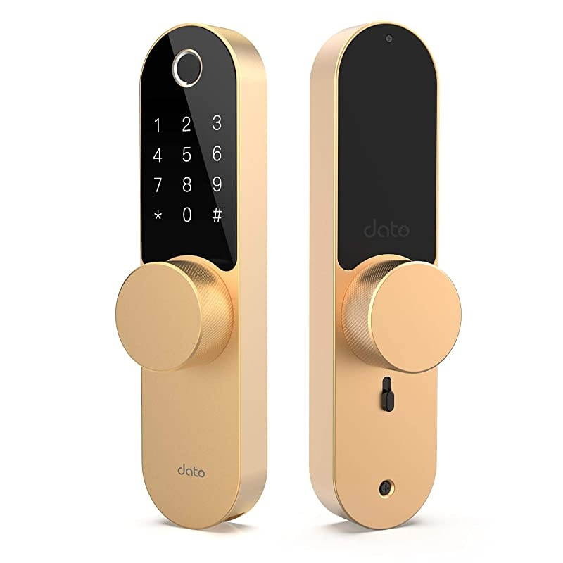 Smart Fingerprint Door Lock Digital Touchscreen Keyless Entry Front Door Lock with Backup Key for Homes,AirBnB,Apartments,Hotels, Gold(L-F500)