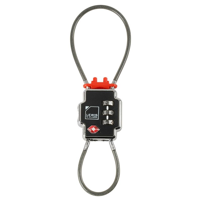 Lewis N. Clark Travel Sentry Lockdown Triple Security Cable Luggage Lock for Travel