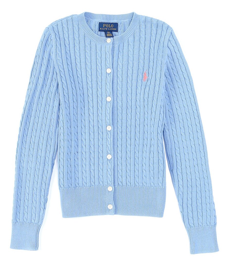 Polo Ralph Lauren Big Girls 7-16 Long-Sleeve Mini Cable Knit Cardigan