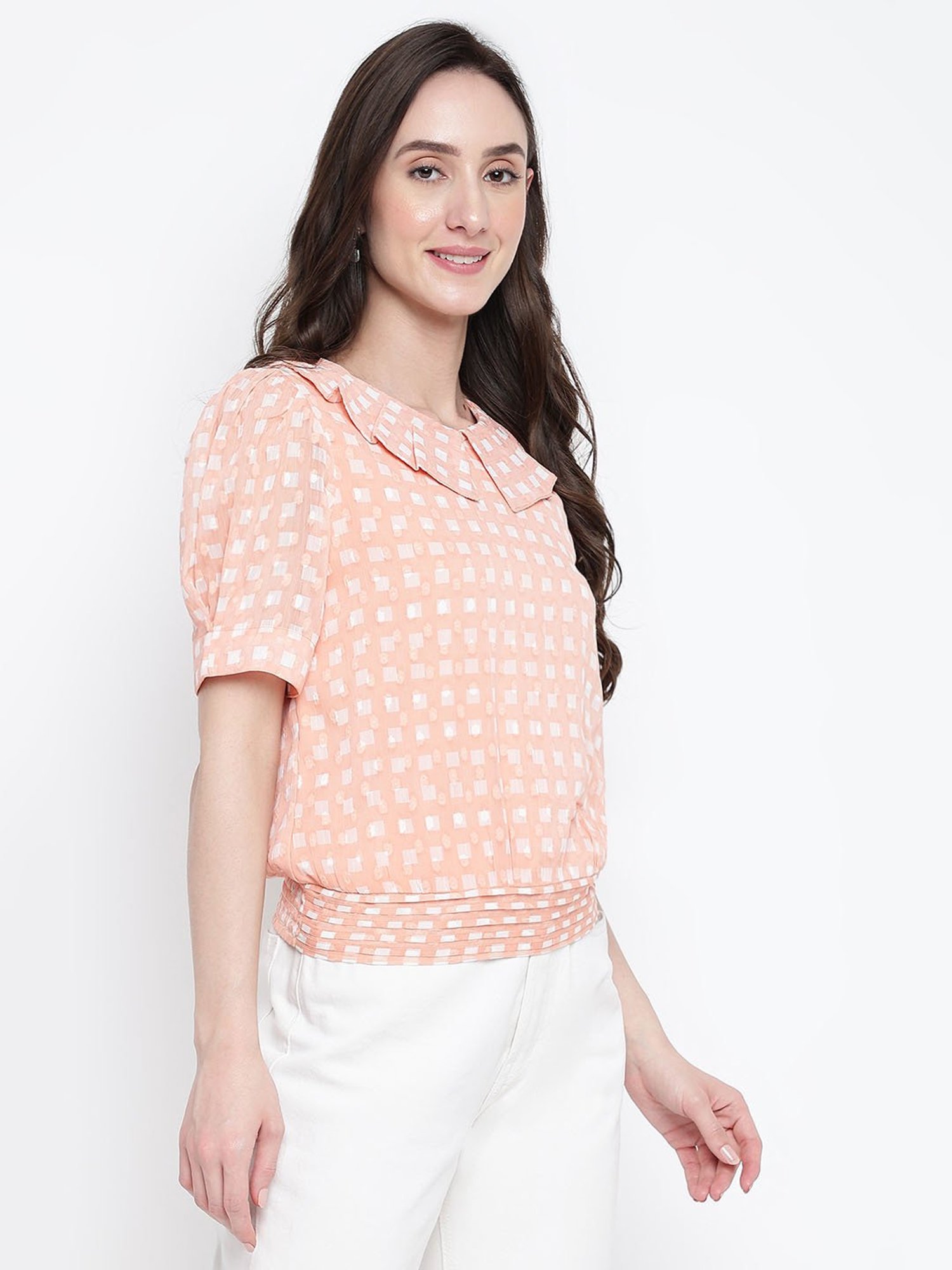 Latin Quarters Peach Printed Top