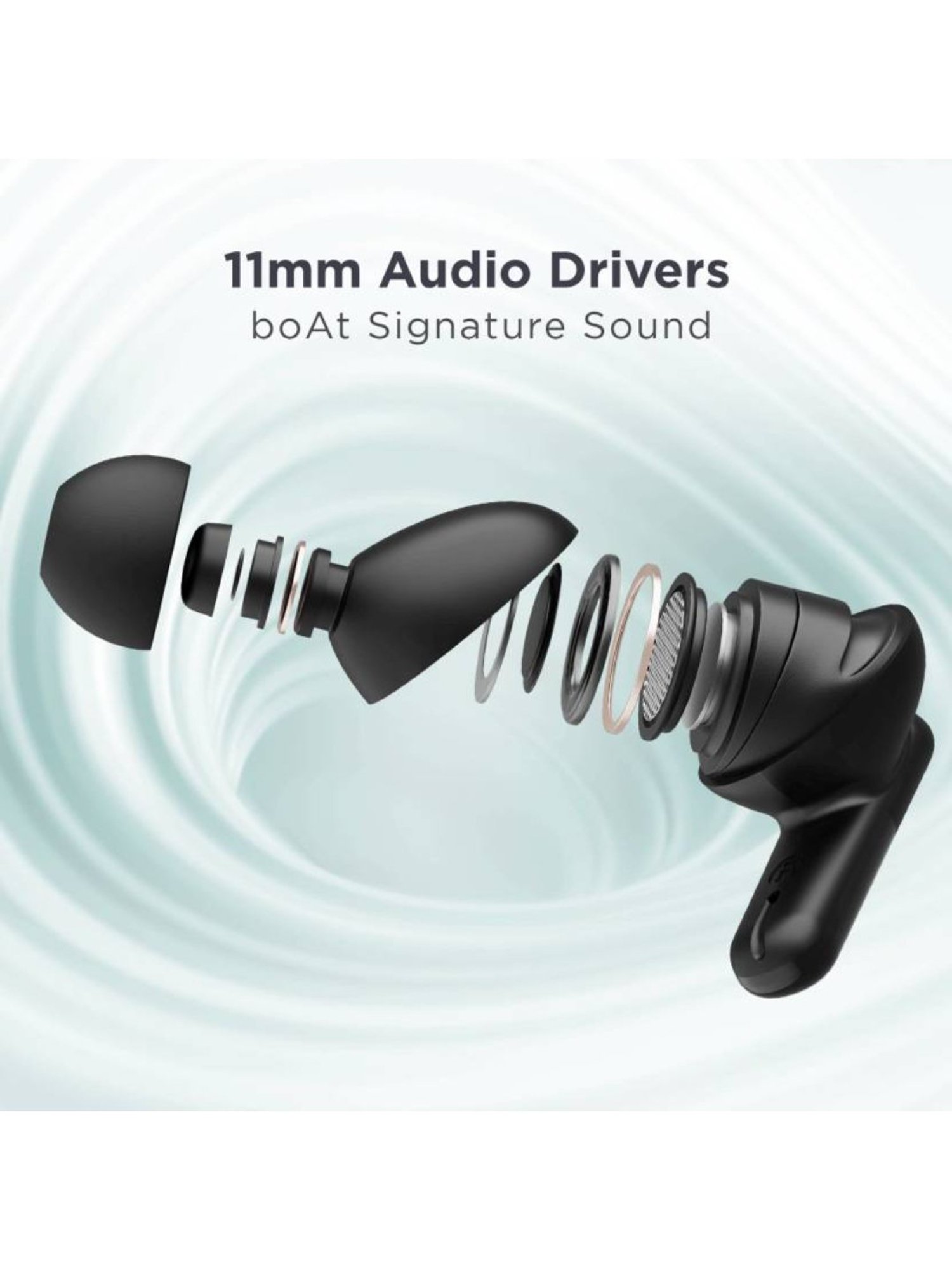 Boat Airdopes 172 True Wireless with ENx & Beast Mode - Stunning Black