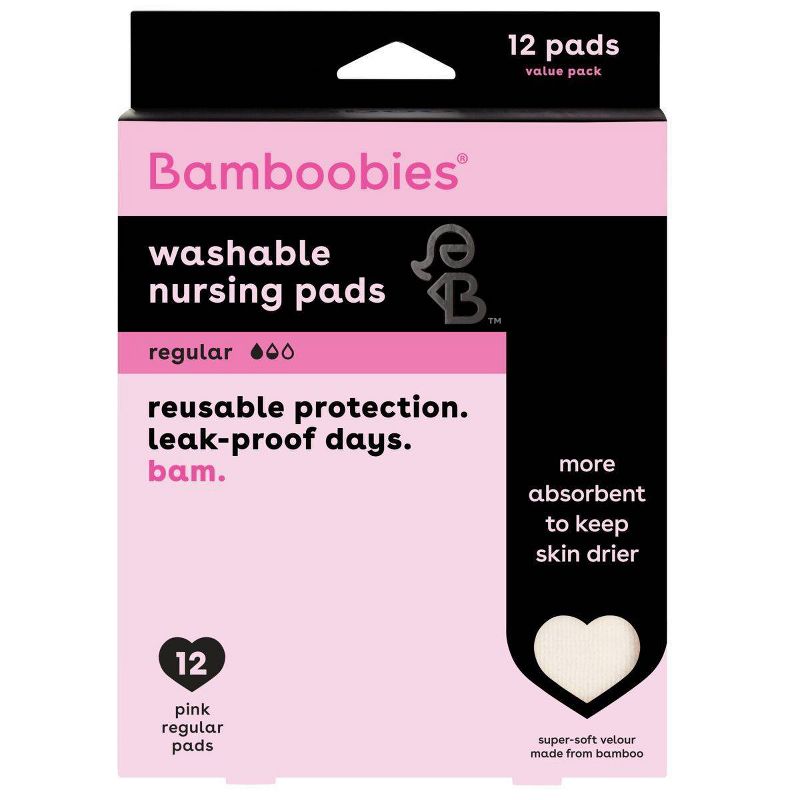 Bamboobies Regular Washable Nursing Pads - 12ct