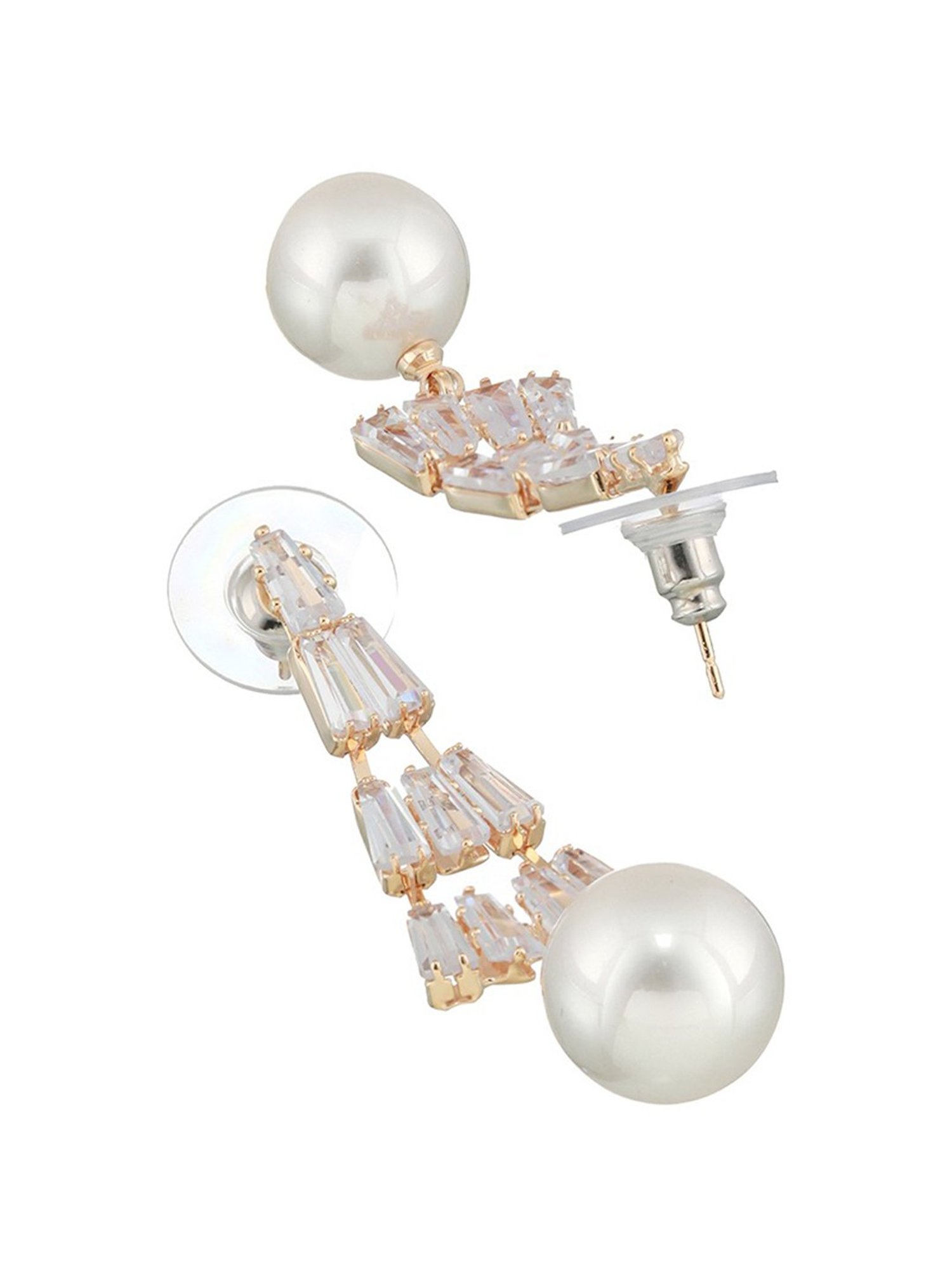 Aatmana Rose Gold Plated Contemporary Dangler Earrings