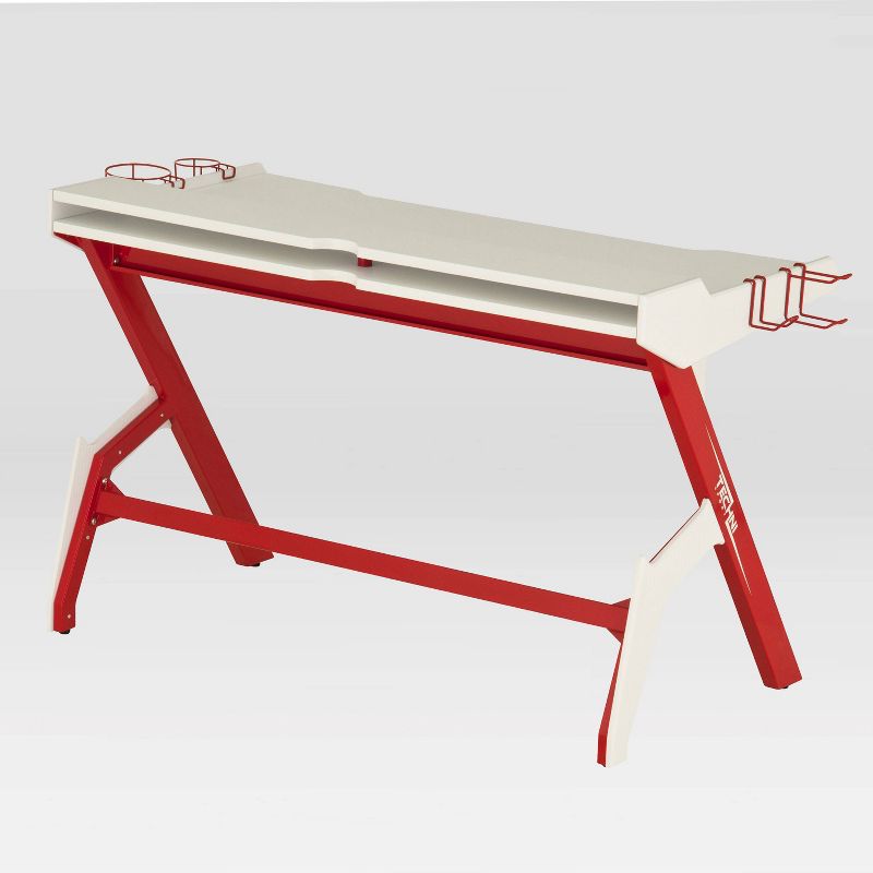 Ergonomic Computer Gaming Desk Red - Techni Sport