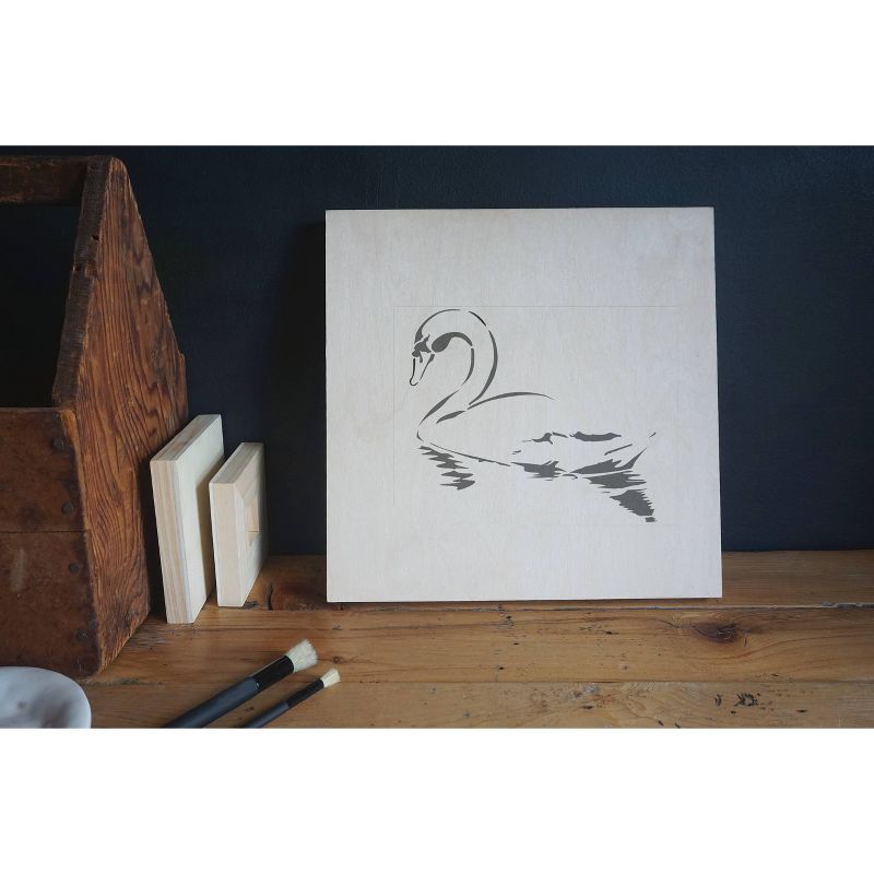 Stencil1 Swan - Stencil 8.5" x 11"