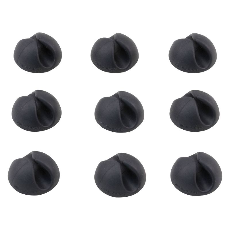 9pk CableDrop Mini Cable Router Clips Black - BlueLounge