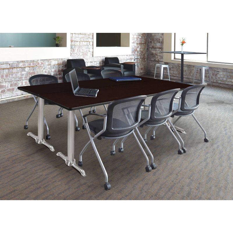 84" Via Training Dining Table Espresso/Chrome - Regency