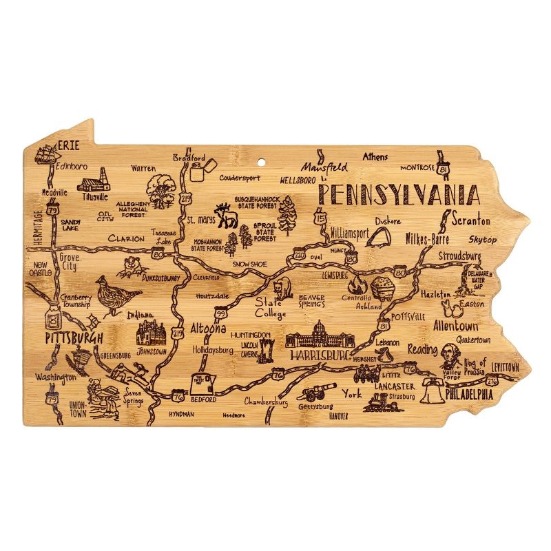Totally Bamboo Destination Pennsylvania Serving and Cutting Board