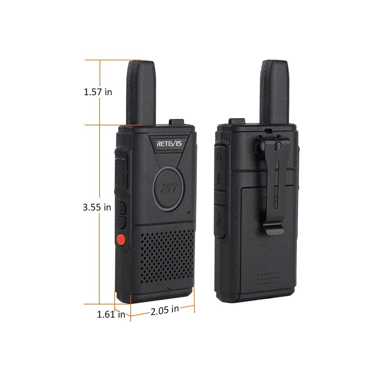 Retevis RT18 2 Way Radios Rechargeable Long Range Dual PTT Metal Clip VOX UHF FRS Small Walkie Talkies with USB Charger(20 Pack)