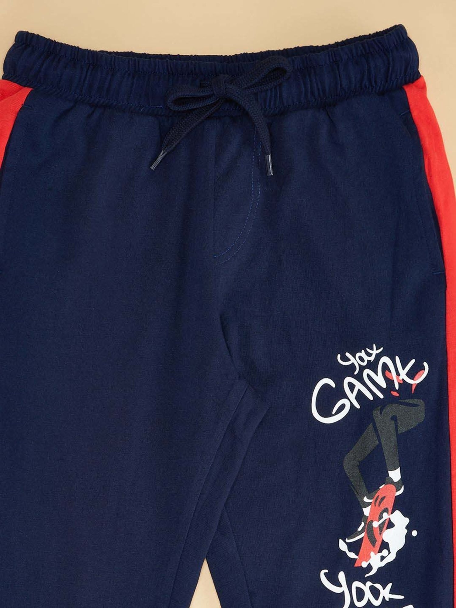 Pantaloons Junior Kids Estate Blue Cotton Slim Fit Jogger