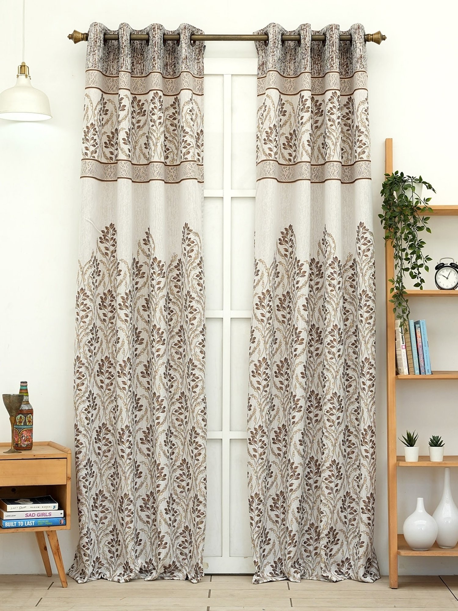 Ariana Small Panel Grey Polyester 5 ft Window Curtain
