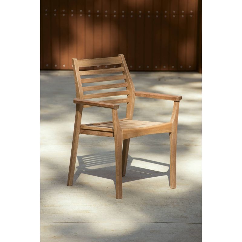 2pk 34" Mera Stacking Armchair Natural - Oxford Garden