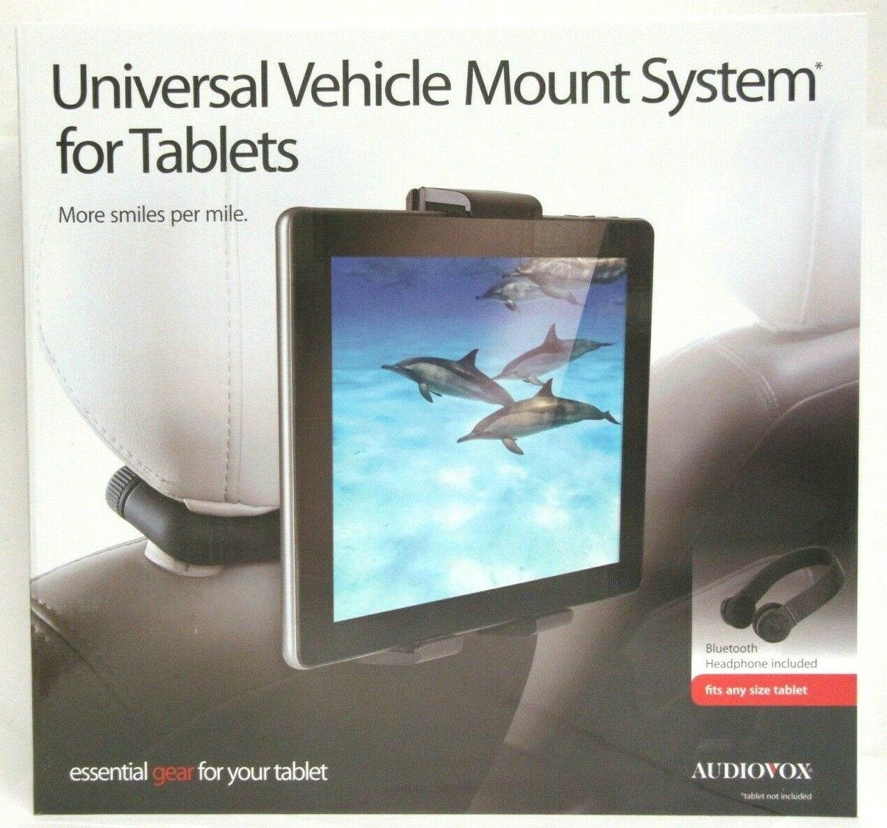 Audiovox Universal Vehicle Mount System for Tablets with Bluetooth Headphones