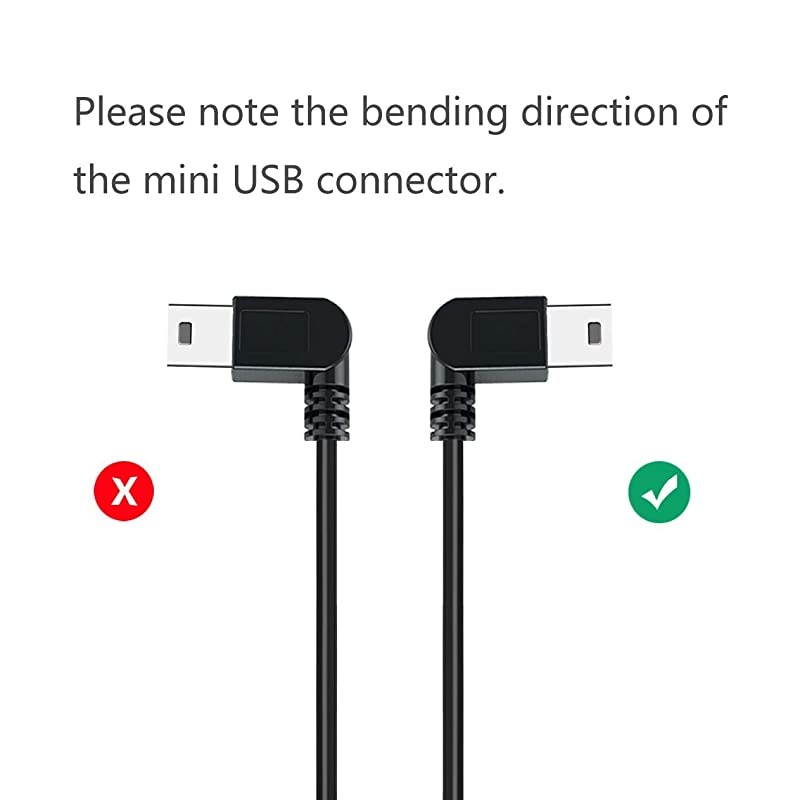 Power Cable for Dash Cam 115 Ft USB 20 to Mini USB Car Vehicle Power Charger Adapter Cord for Garmin Nuvi GPSRearview Mirror CamBackup Camera