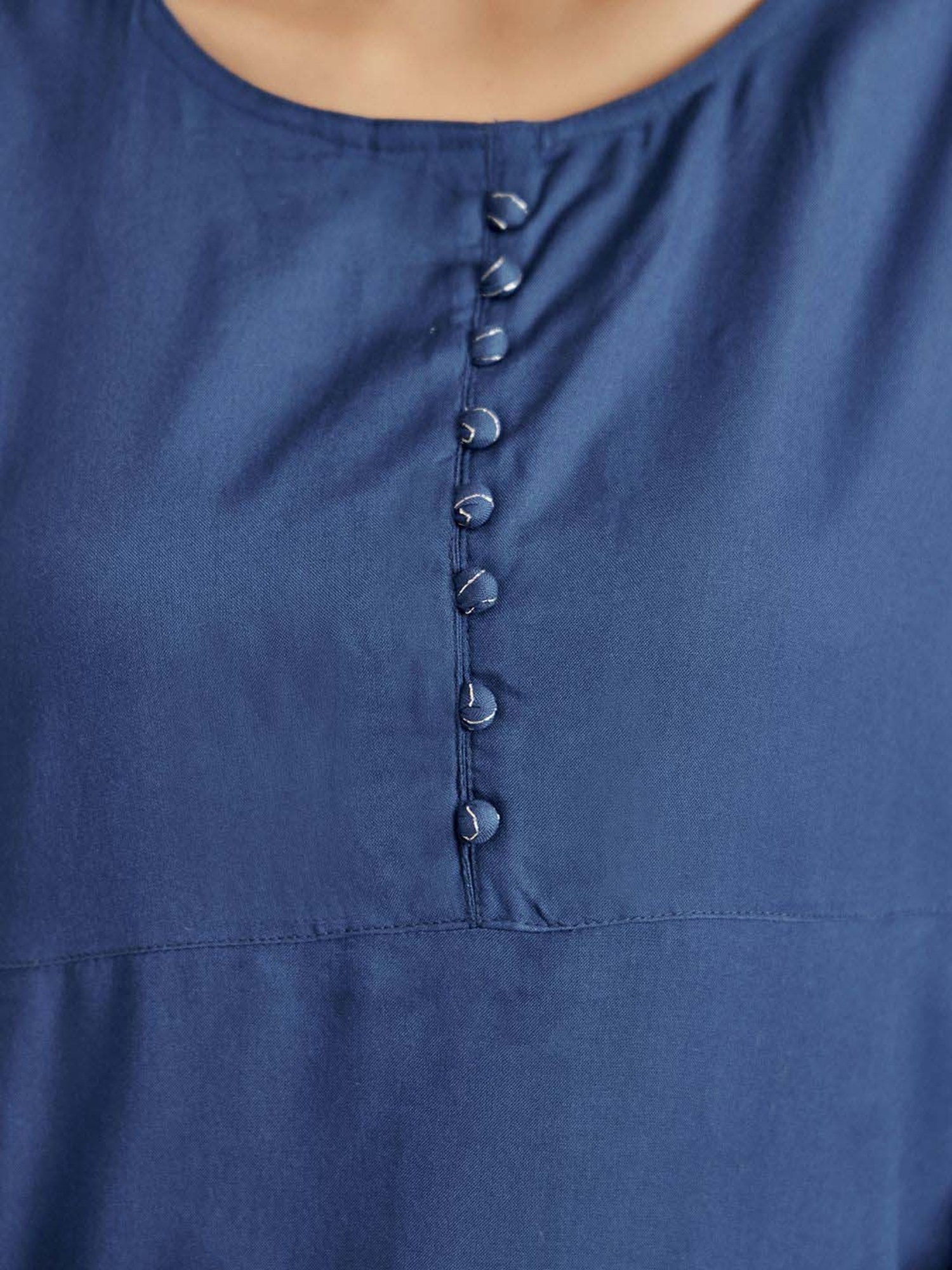 Jaipur Kurti Blue Plain Top