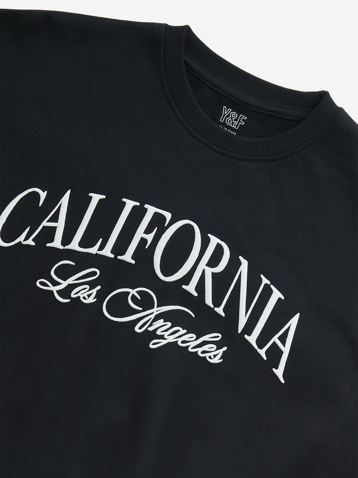 Y&F Kids by Westside Black Typographic Design Cotton Sweatshirt