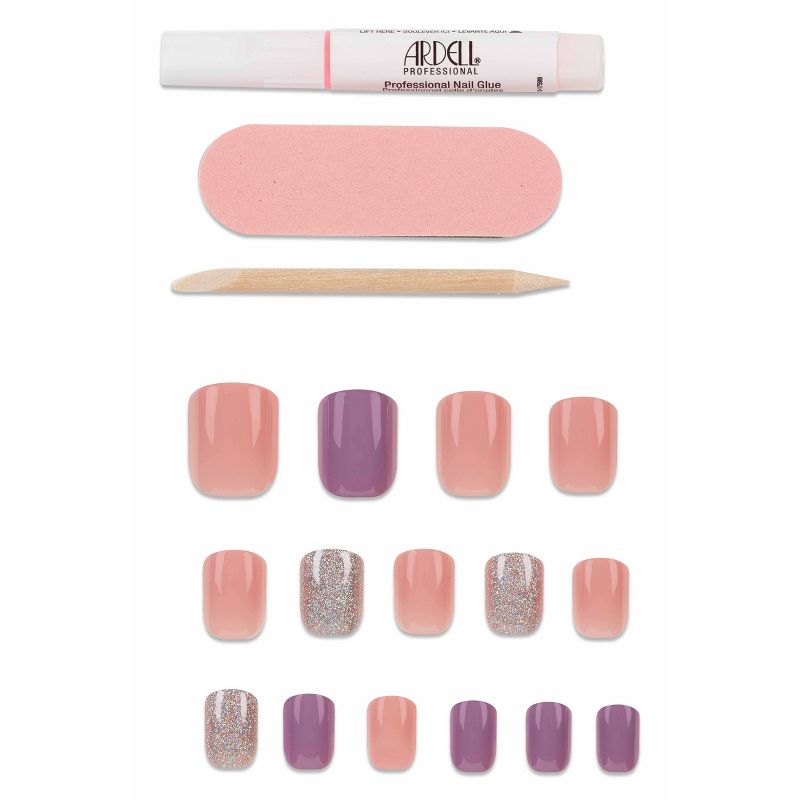Ardell Nail Addict False Nails - Pastel Pink & Purple - 24ct