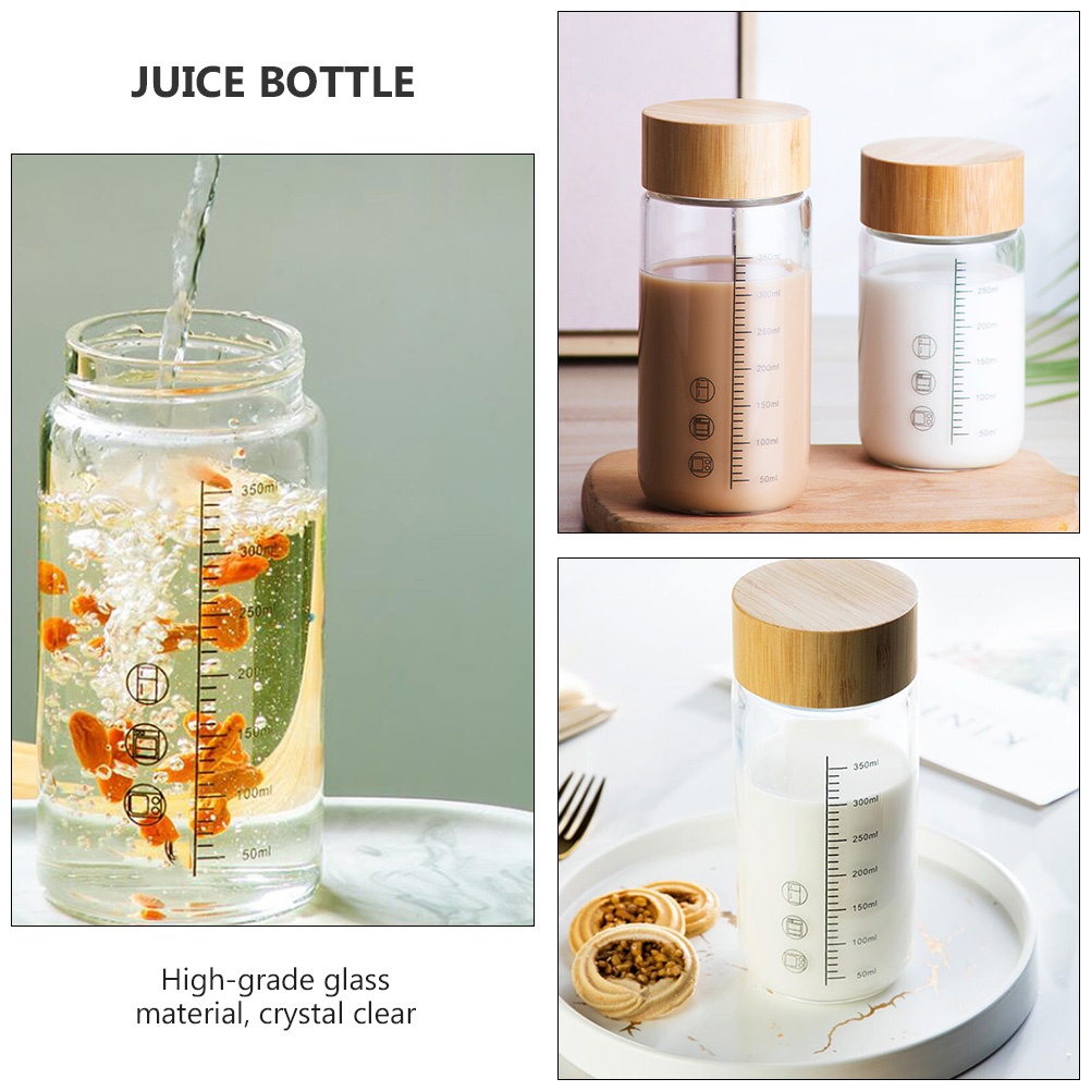 1pc Water Bottle Glass Coffee Bottle Milk Bottle Glass Cup for Office Hotel Cafe Home