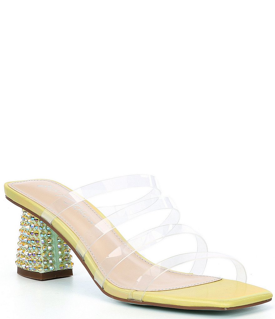 Blue by Betsey Johnson Capri Clear Banded Rhinestone Dress Sandals
