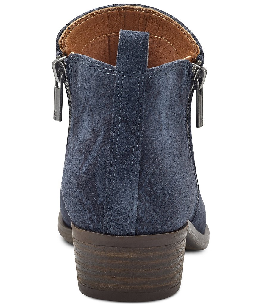 Lucky Brand Basel Printed Suede Side Zip Block Heel Ankle Booties
