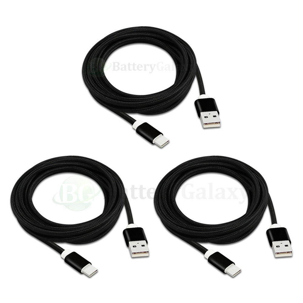 1-100 Lot USB Type C 10FT Braided Charger Cable for  Moto Z Play Droid