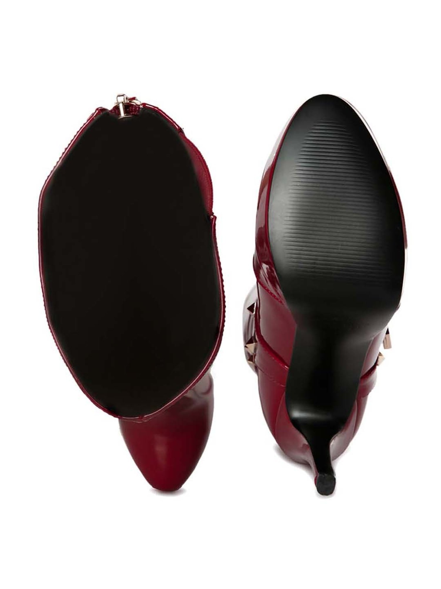 London Rag Women's Burgundy Stiletto Booties