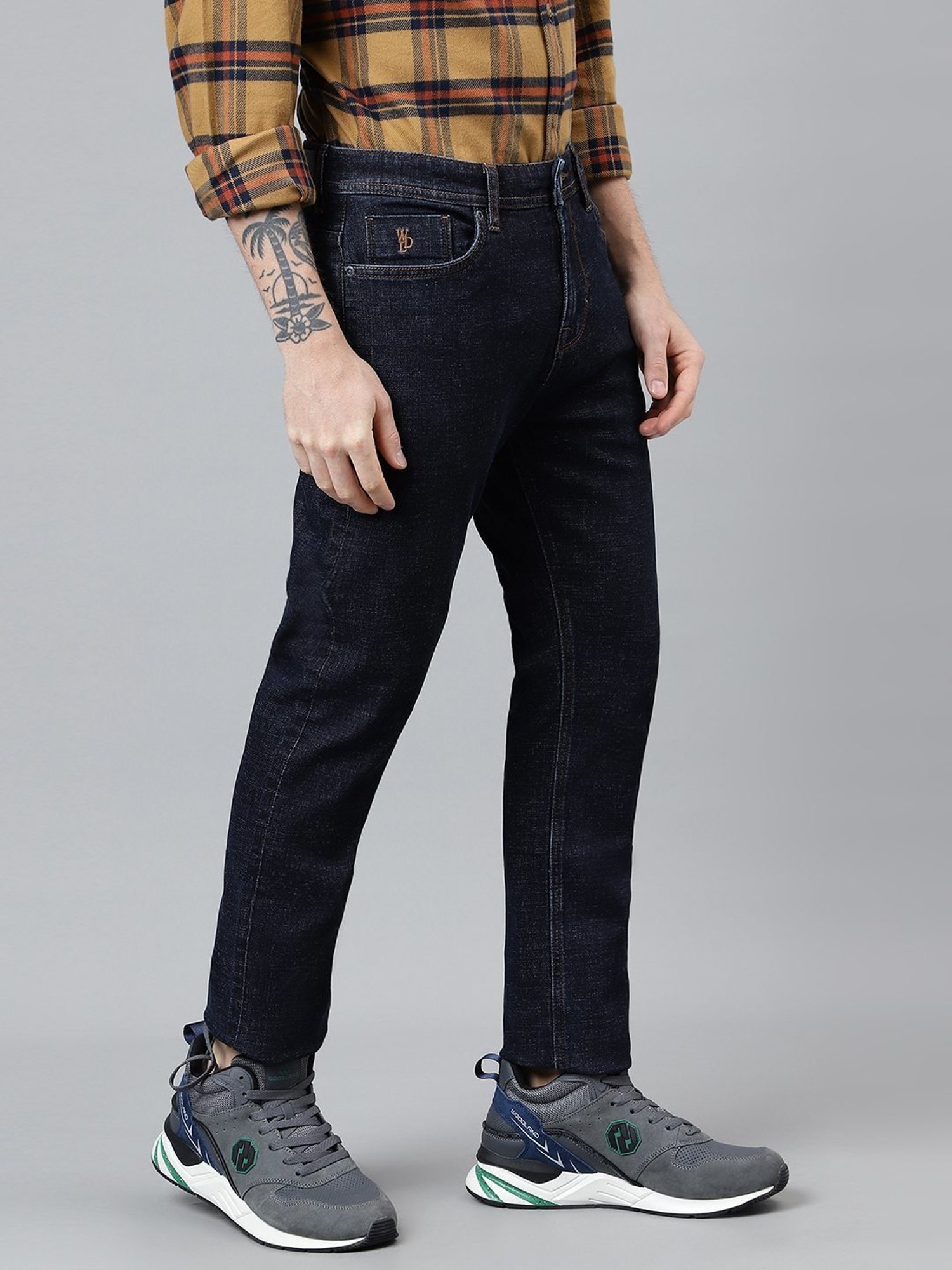 Woodland Purple Cotton Regular Fit Jeans