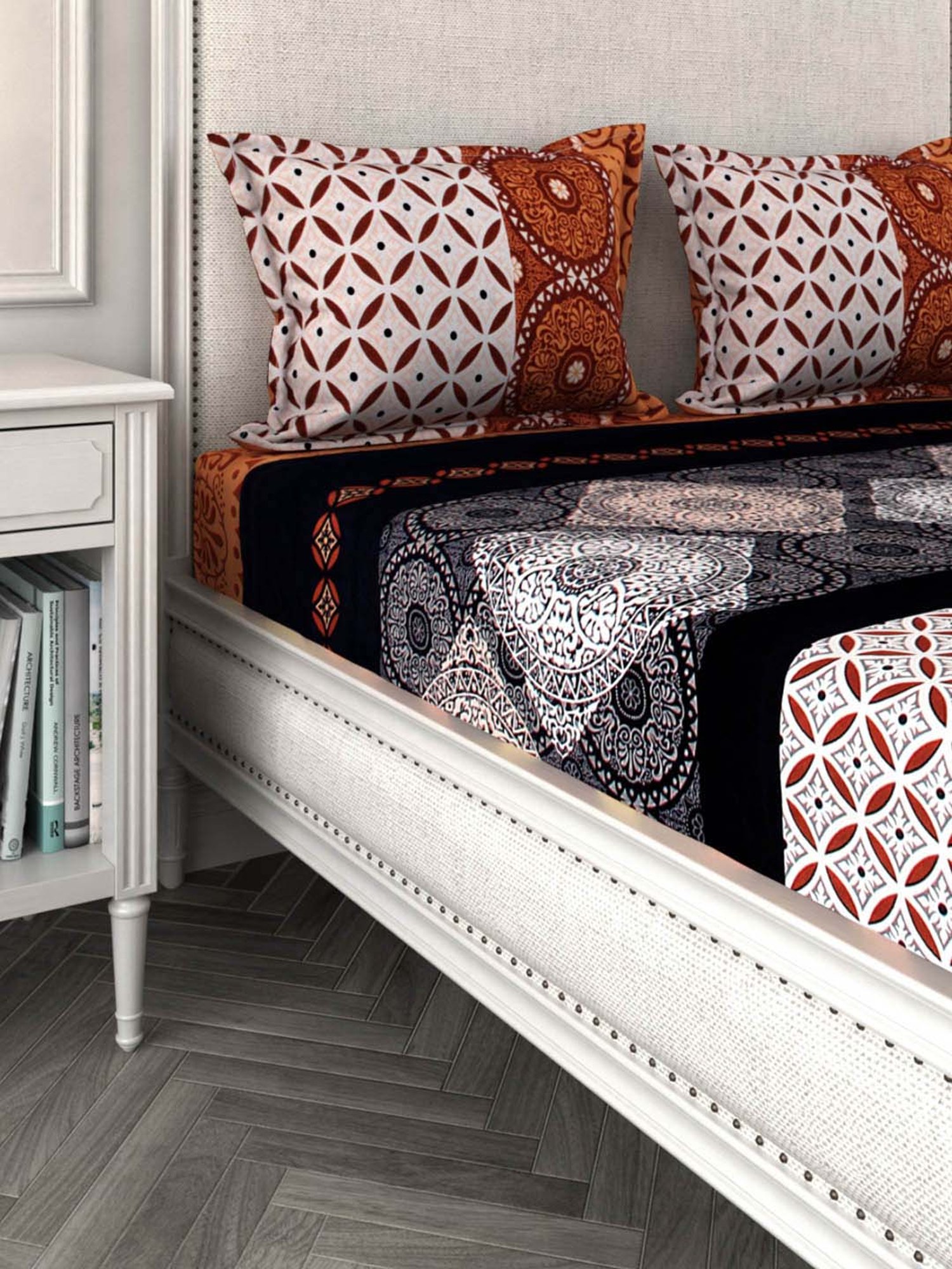 Romee Multicolor 144 TC Bed Sheet Set