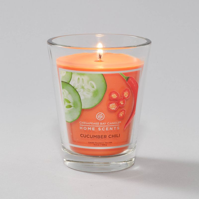 11.5oz Glass Jar Cucumber Chili Candle - Home Scents by Chesapeake Bay Candle