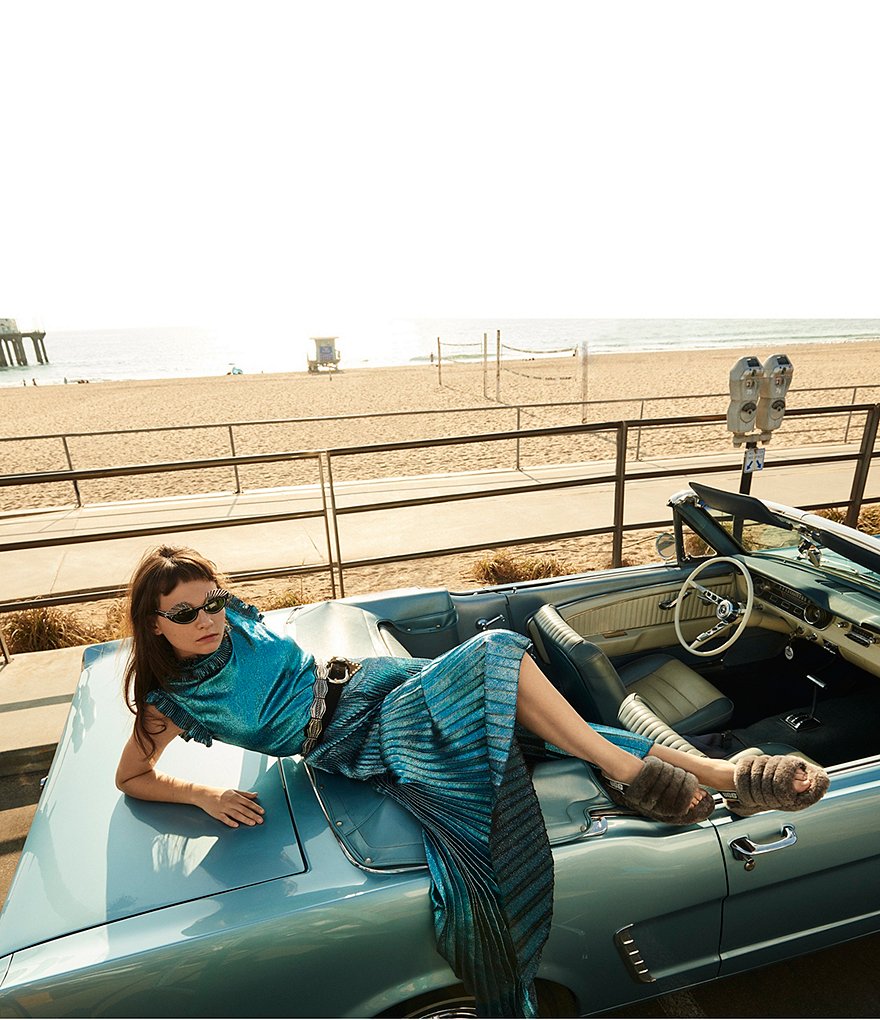 UGG&reg; Logo Fluff Yeah Fur Slides