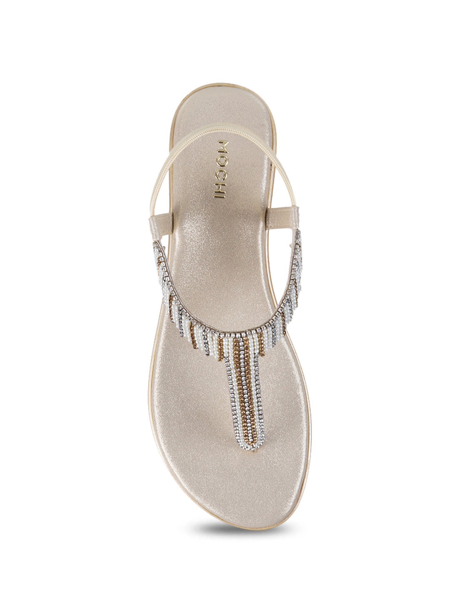 Mochi Women's Multicolor T-Strap Sandals