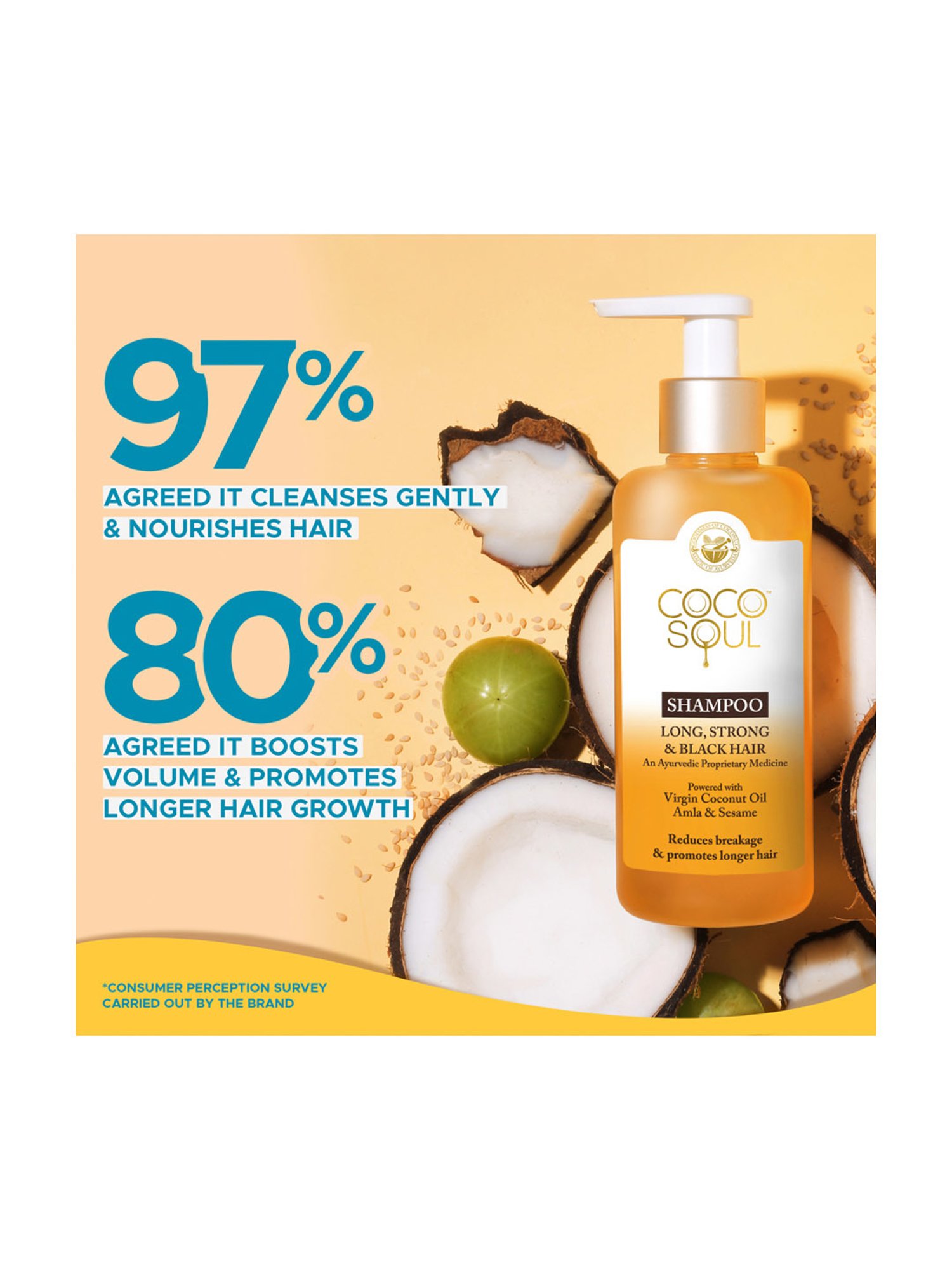 Coco Soul Shampoo for Long, Strong & Black Hair with Ayurvedic Medicine by Parachute Advanced-200 ml