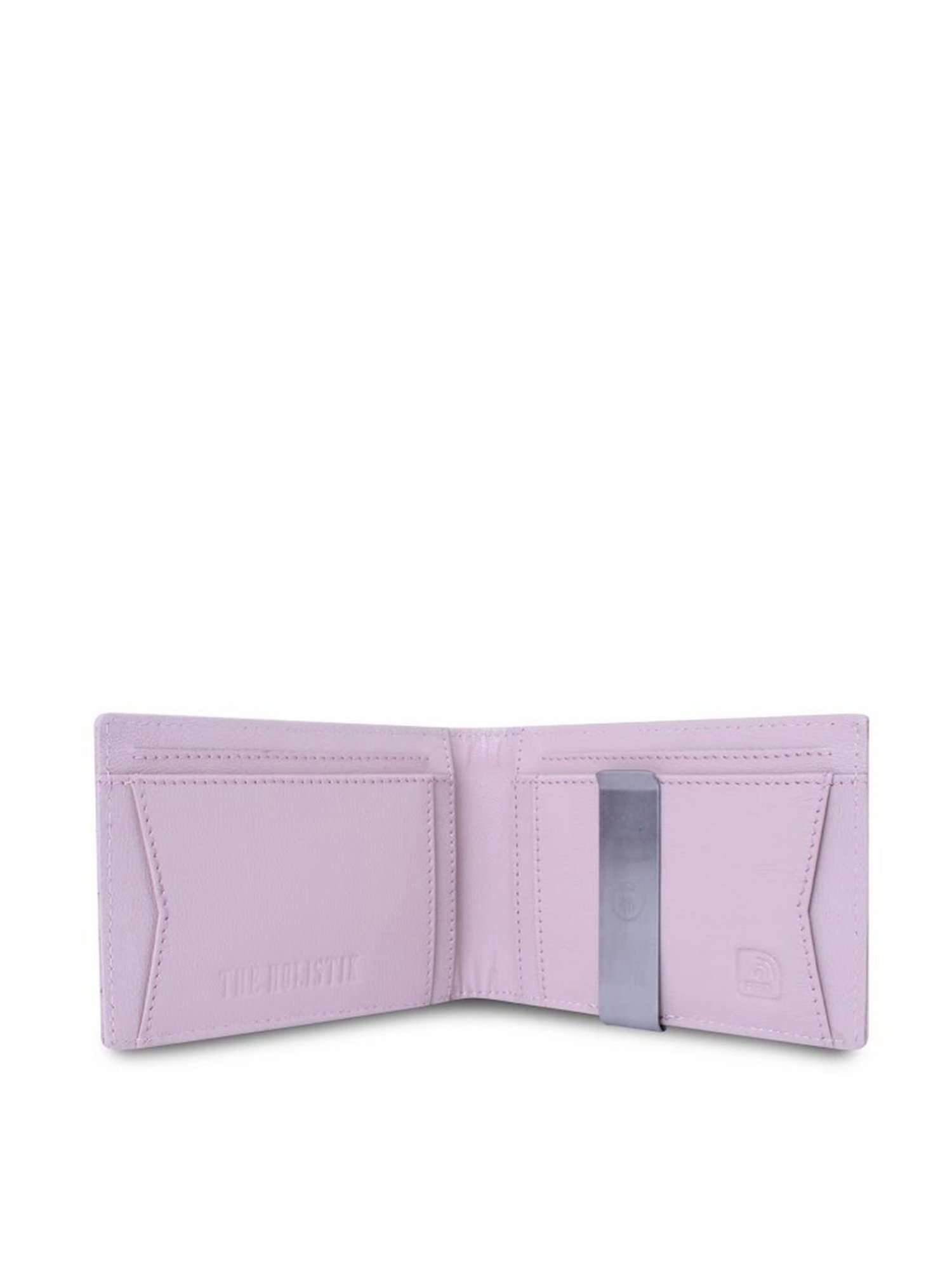 THE HOLISTIK Instant Access Pink Casual Leather Money Clip Wallet for Men