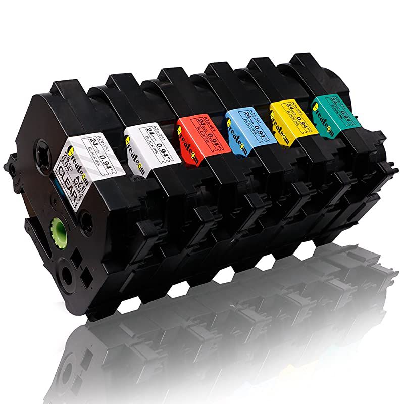 Pack Combo Set 24mm Laminated P Touch Label Tapes Compatible for Brother PTouch TZ TZe TZ151 TZ251 TZ451 TZ551 TZ51 TZ751 TZ TZe Label Tape 22 Feet