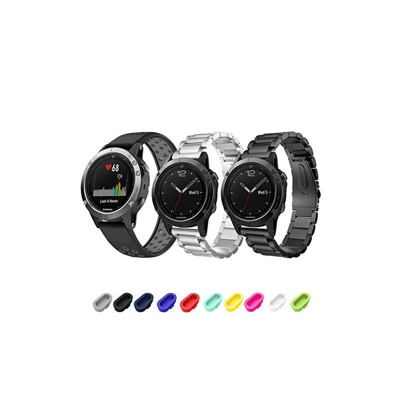 Compatible Garmin Fenix 5 Band Quick Fit Release 22mm Soft Silicone Sport Replacement Band for Garmin Fenix 5Forerunner 935Aproach S60Quatix 5Fenix 5 PlusInstinct Smart Watch