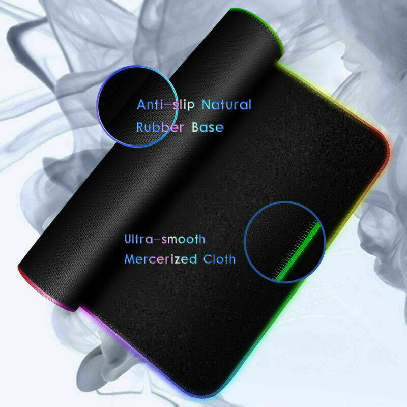 LED Gaming RGB Mouse Pad Large Smooth Surface Anti-Slip USB Charging Mouse Mat