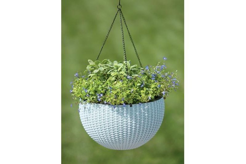 Weave Self-Watering Hanging Basket, 14 Inch - Gardener's Supply Company
