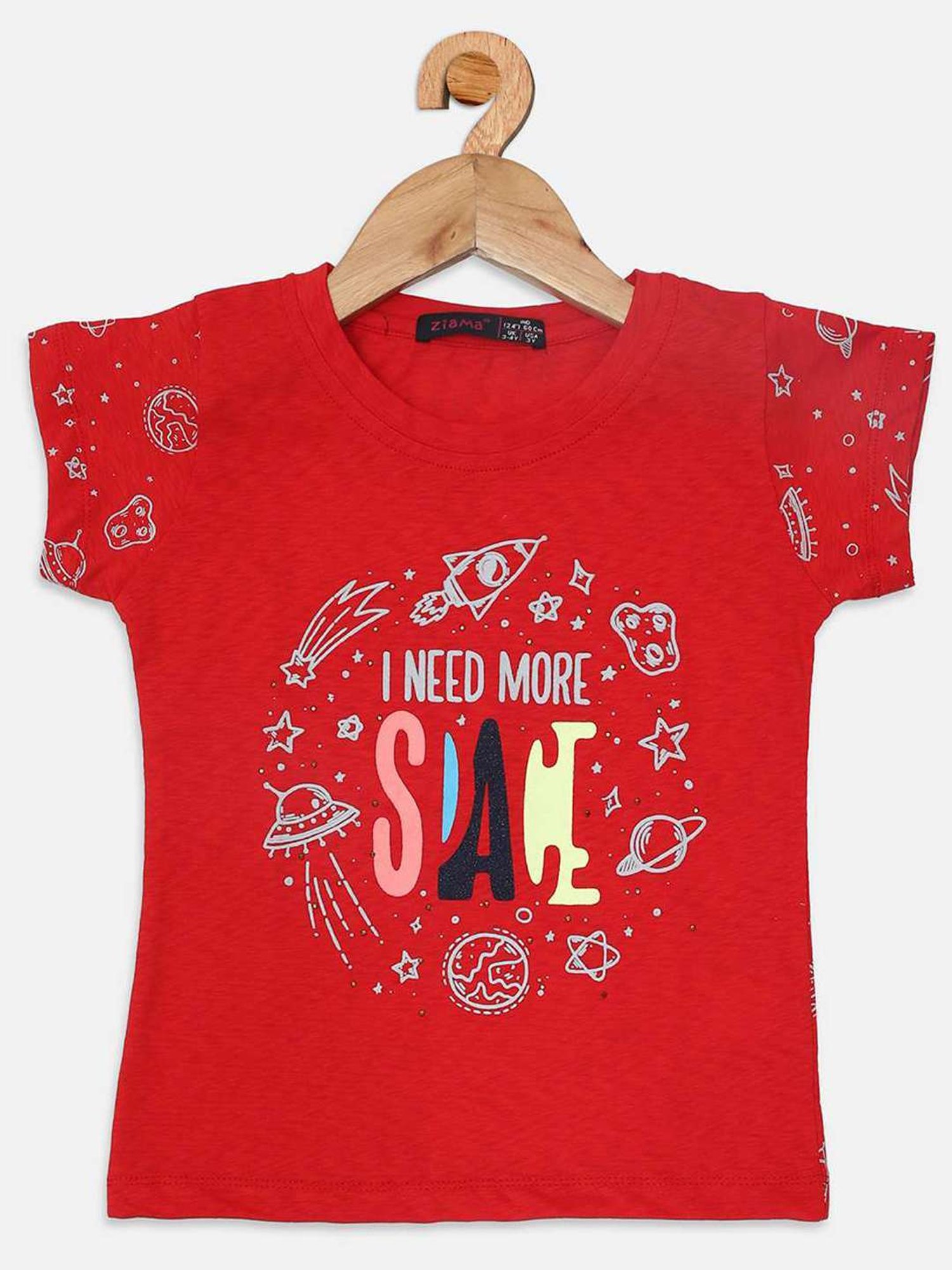 ZIAMA Kids Red Printed Top