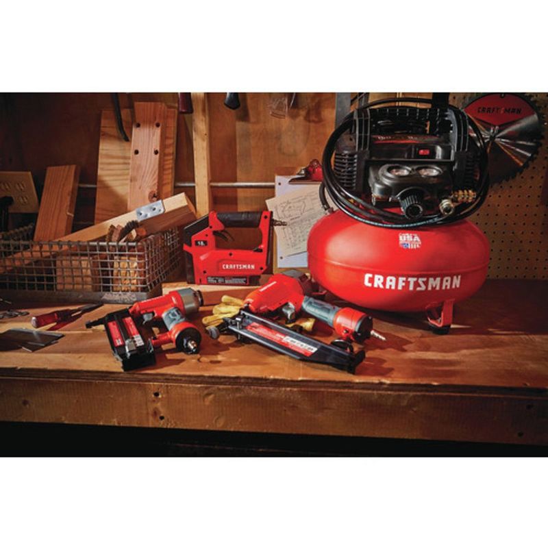Craftsman CMEC3KITR 0.8 HP 6 Gallon Oil-Free Pancake Air Compressor with 3 Nailers Combo Kit