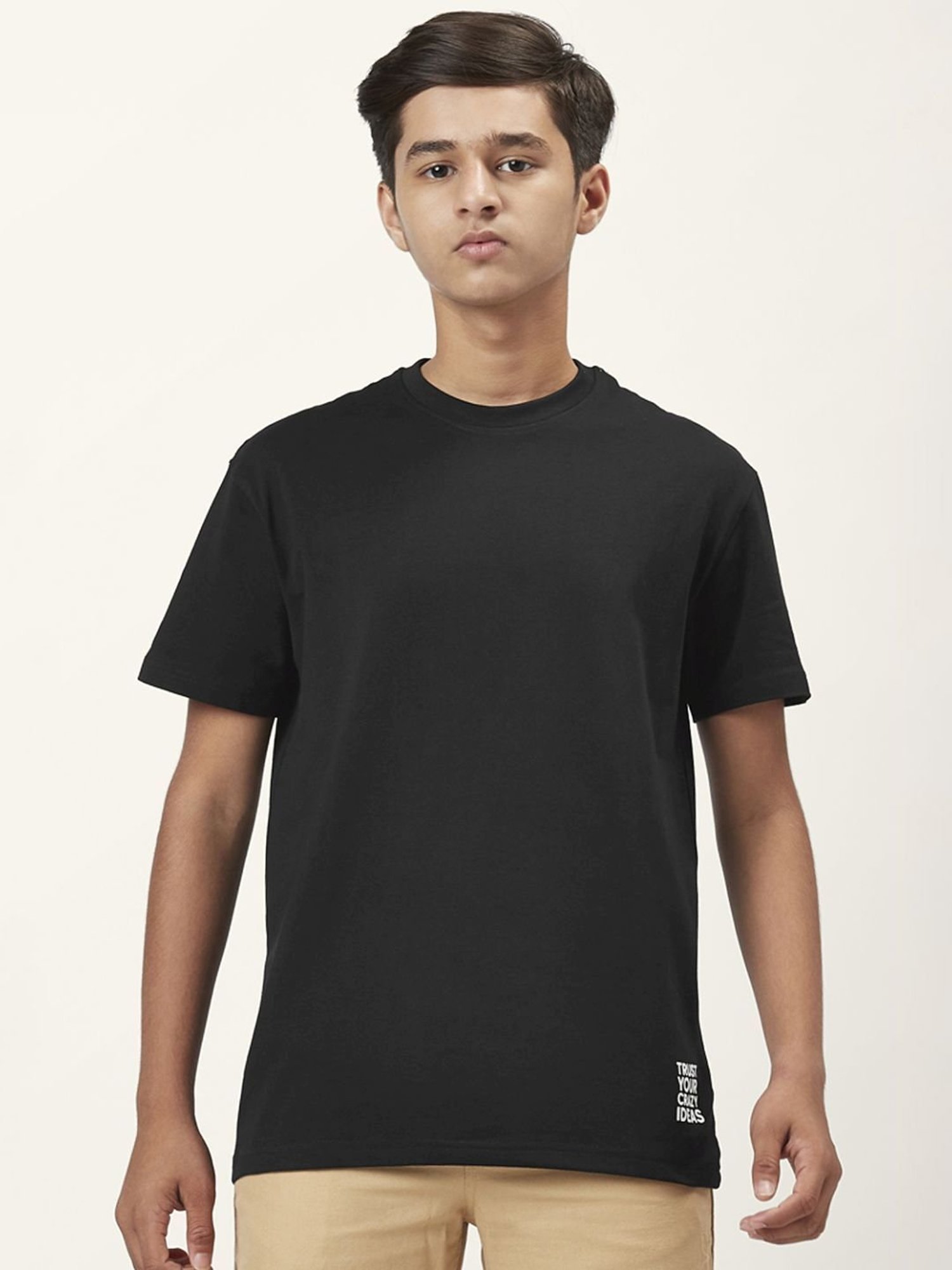 Coolsters by Pantaloons Kids Black Cotton Printed T-Shirt