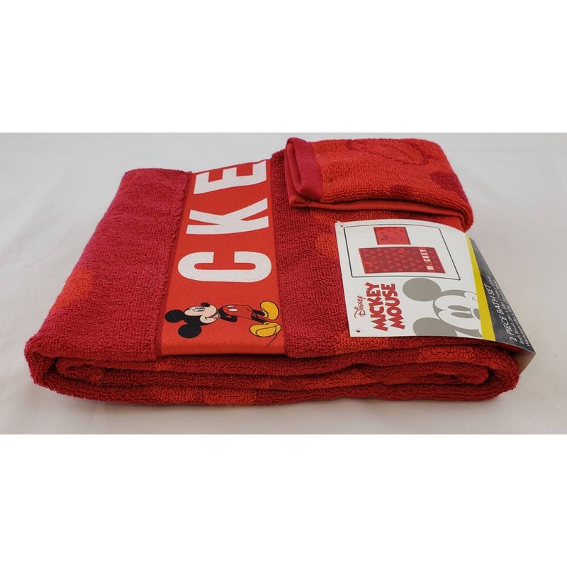 Disney Mickey Mouse Bath Towel Wash Cloth Set