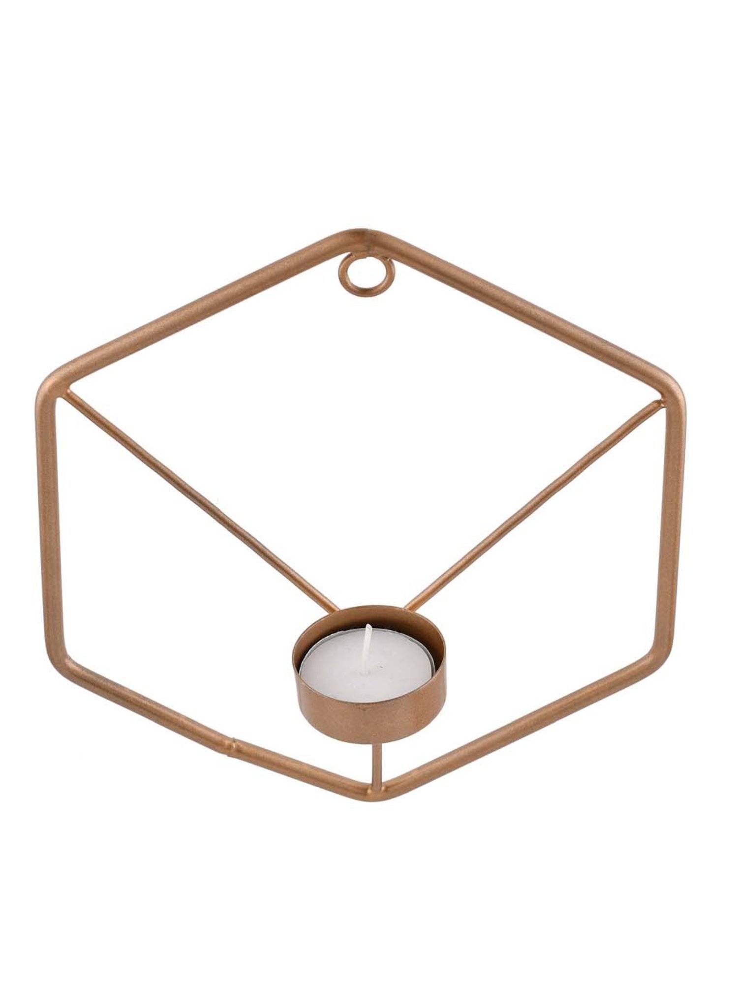 Homesake 'Birthday' Golden Metal Wall Candle Holder With Tea Light Candle - Set of 2