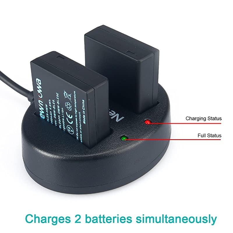 DMWBLE9  Replacement Battery 2 Pack and Dual USB Charger for Panasonic DMWBLE9 DMWBLG10 and Panasonic Lumix DMCZS60 DMCZS100 DMCLX100DCLX100 IIDMCGF3 DMCGF5 DMCGF6 DMCGX7